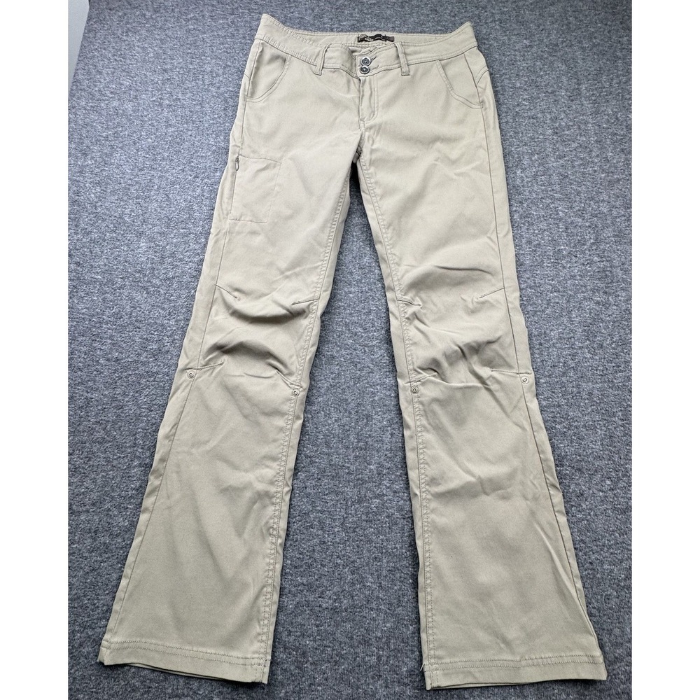 Prana Pants Womens Sz 8 Beige Halle Roll Up Convertible Hiking Stretch Gorpcore